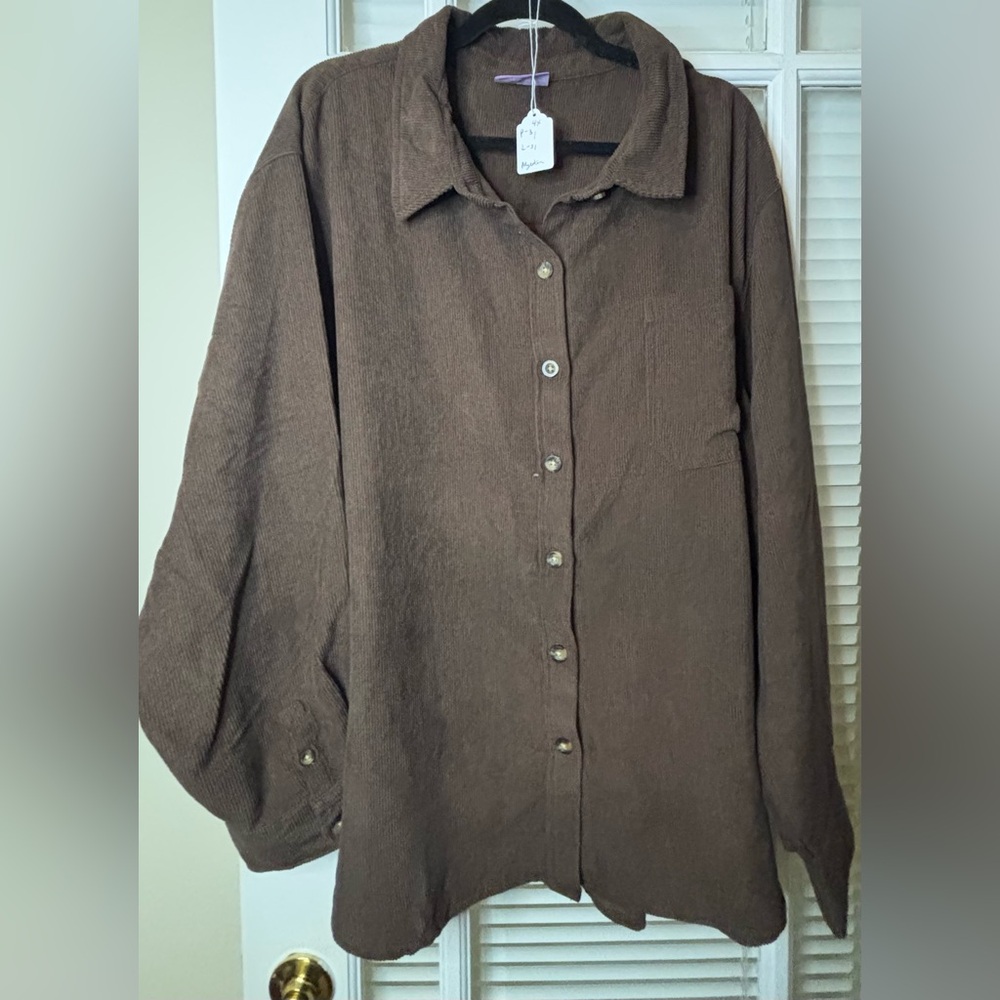 4X Brown Corduroy Shirt